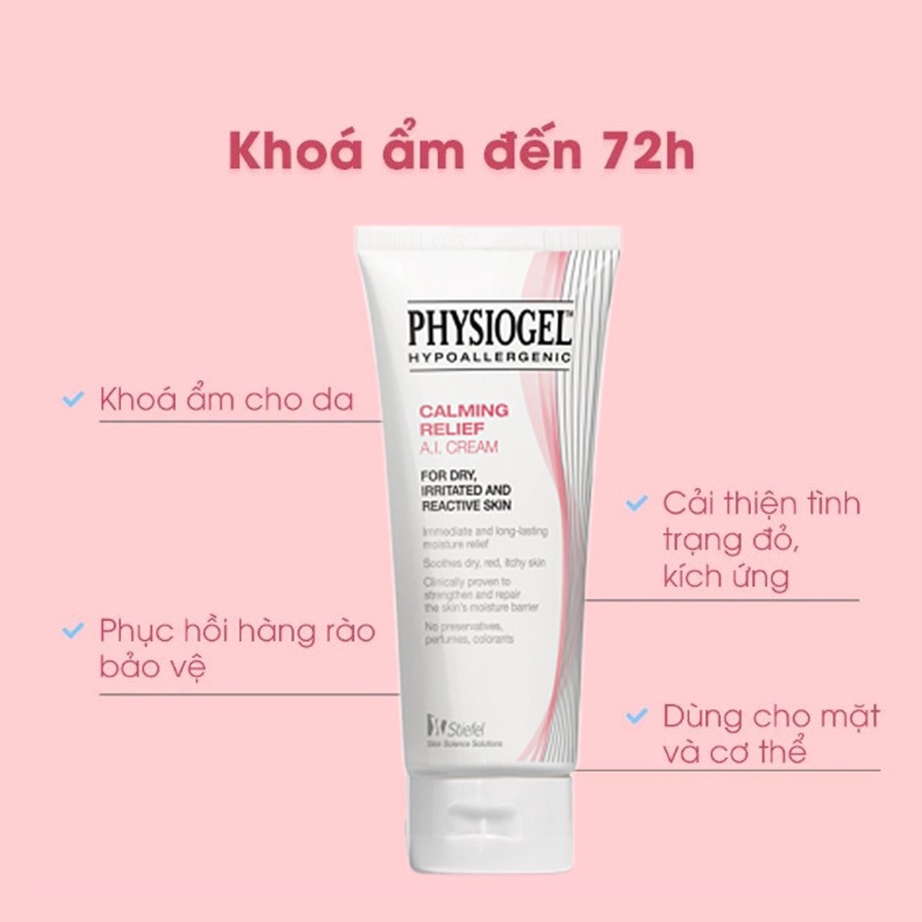 Kem Dưỡng Ẩm Physiogel Làm Dịu Cho Da Khô, Nhạy Cảm 100ml Hypoallergenic Soothing Care A.I. Cream