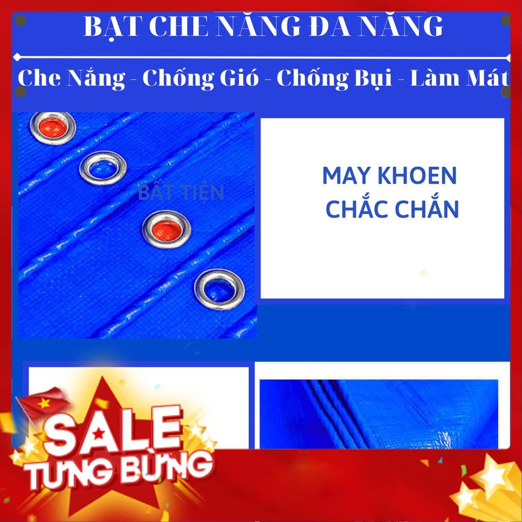 Bạt Che Nắng Mưa Nam Việt - Giá Bán Trên 1 Mét Vuông - Màu Xanh Cam - May Viền Đóng Khoen Sẵn - Chống Thấm Nước