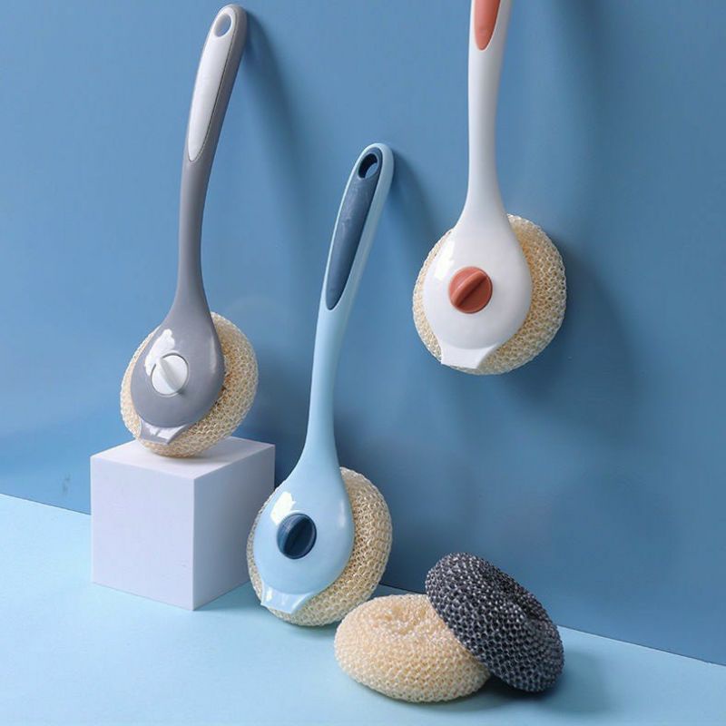 Bàn Chải Chà Rửa Xong Nồi Có Tay Cầm Tiện Lợi