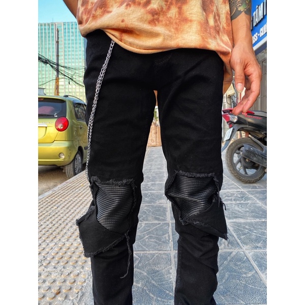 MẪU QUẦN BIKER ĐÁP DA GỐI 1010