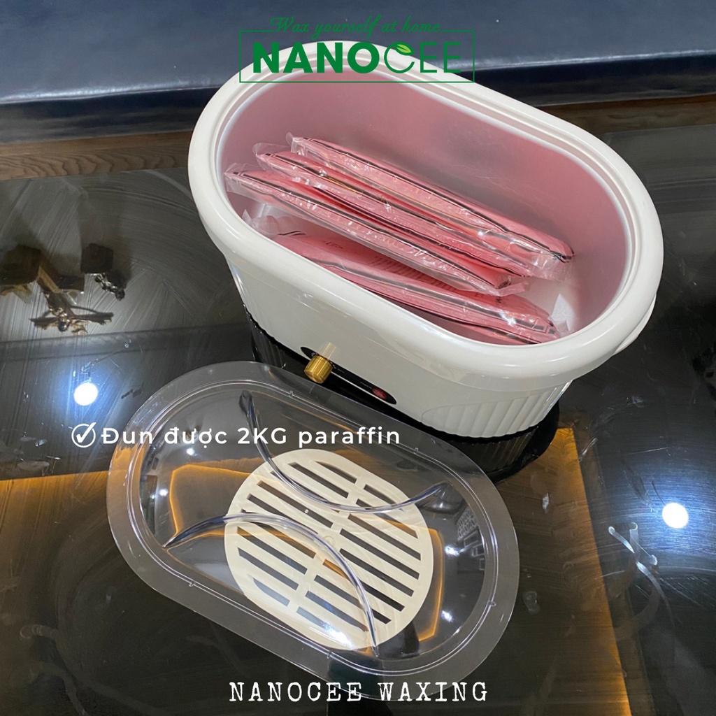 Nồi Nấu Sáp Paraffin NANOCEE-2KG Ủ Chân Tay Mềm Mại, Căng Mịn, Giữ Ẩm Cho Da Tránh Khô Ráp, Nứt Nẻ NANOCEE