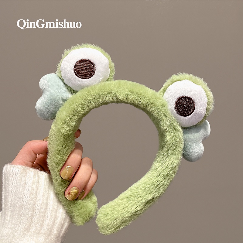 Băng đô cài tóc MANYUE kiểu tai gấu bọc vải lông tông màu hồng hỗ trợ rửa mặt đáng yêu