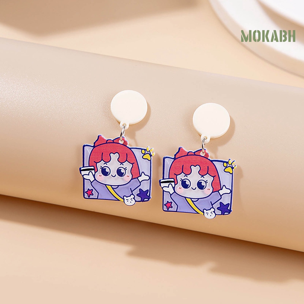 1 Đôi Bông Tai Acrylic Bóng Hình Hoa Ngôi Sao Hoạt Hình Nhiều Màu Sắc Thời Trang Dành Cho Nữ