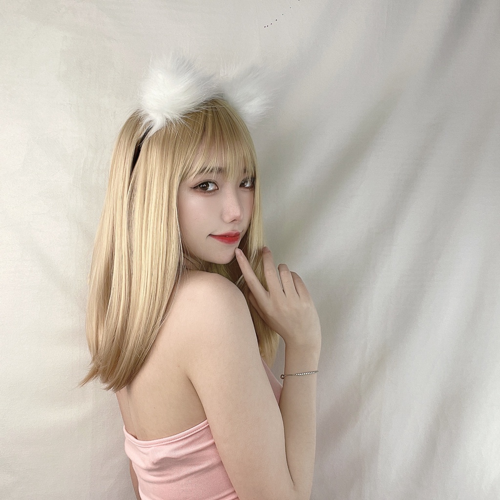 Tóc Giả Thẳng Dài Ngang Vai Màu Đen / Nâu Phong Cách Lolita Cho Nữ