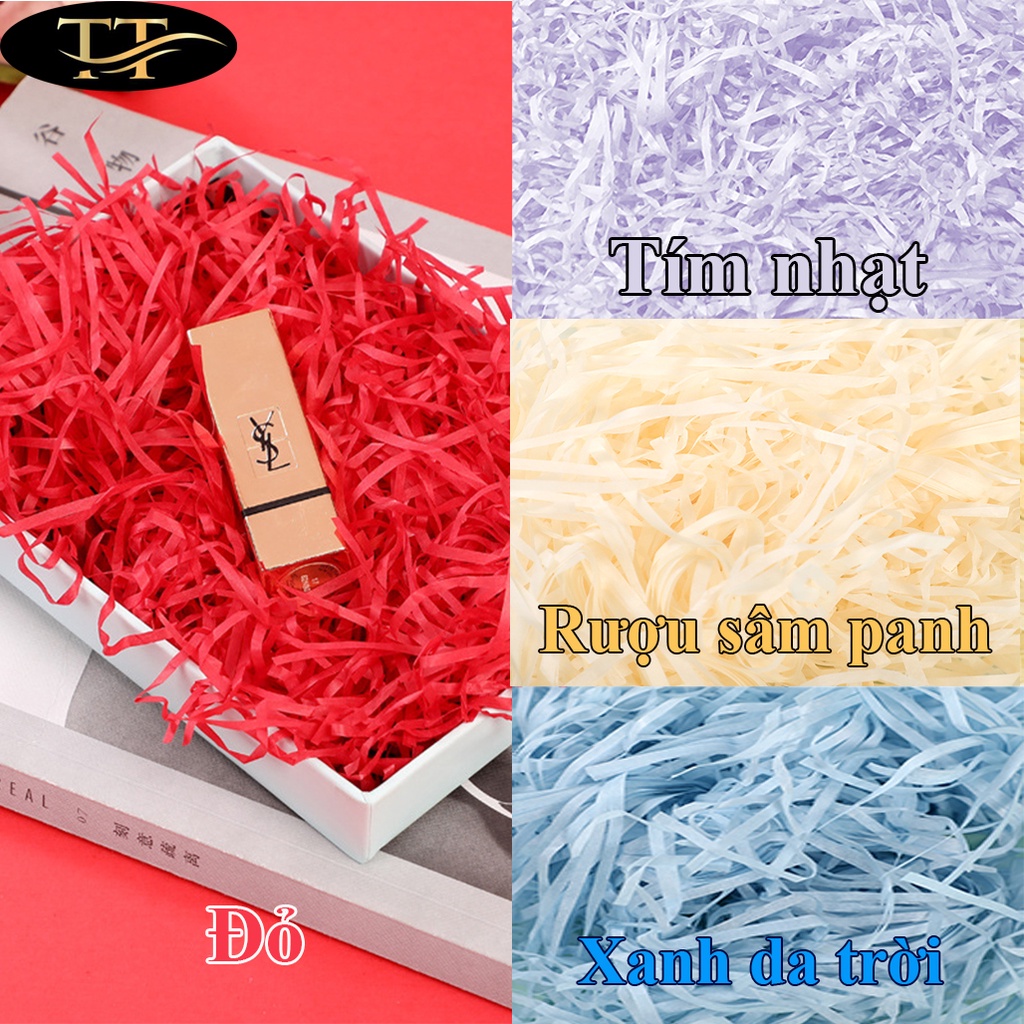 Giấy rơm - giấy cắt sợi dùng để trang trí lót hộp quà nhiều màu sắc gói lớn 500g-1kg