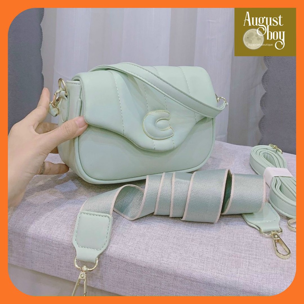 Túi nữ đeo chéo da siêu mềm mịn màu pastel phong cách Ulzzang đi chơi đi làm dự tiệ