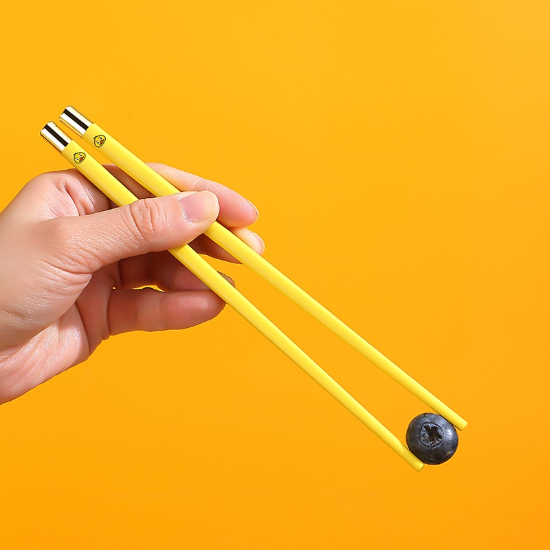 Vịt vàng mới Bộ muỗng đũa nĩa inox cá nhân văn phòng du lịch dễ thương kèm hộp ChiChi