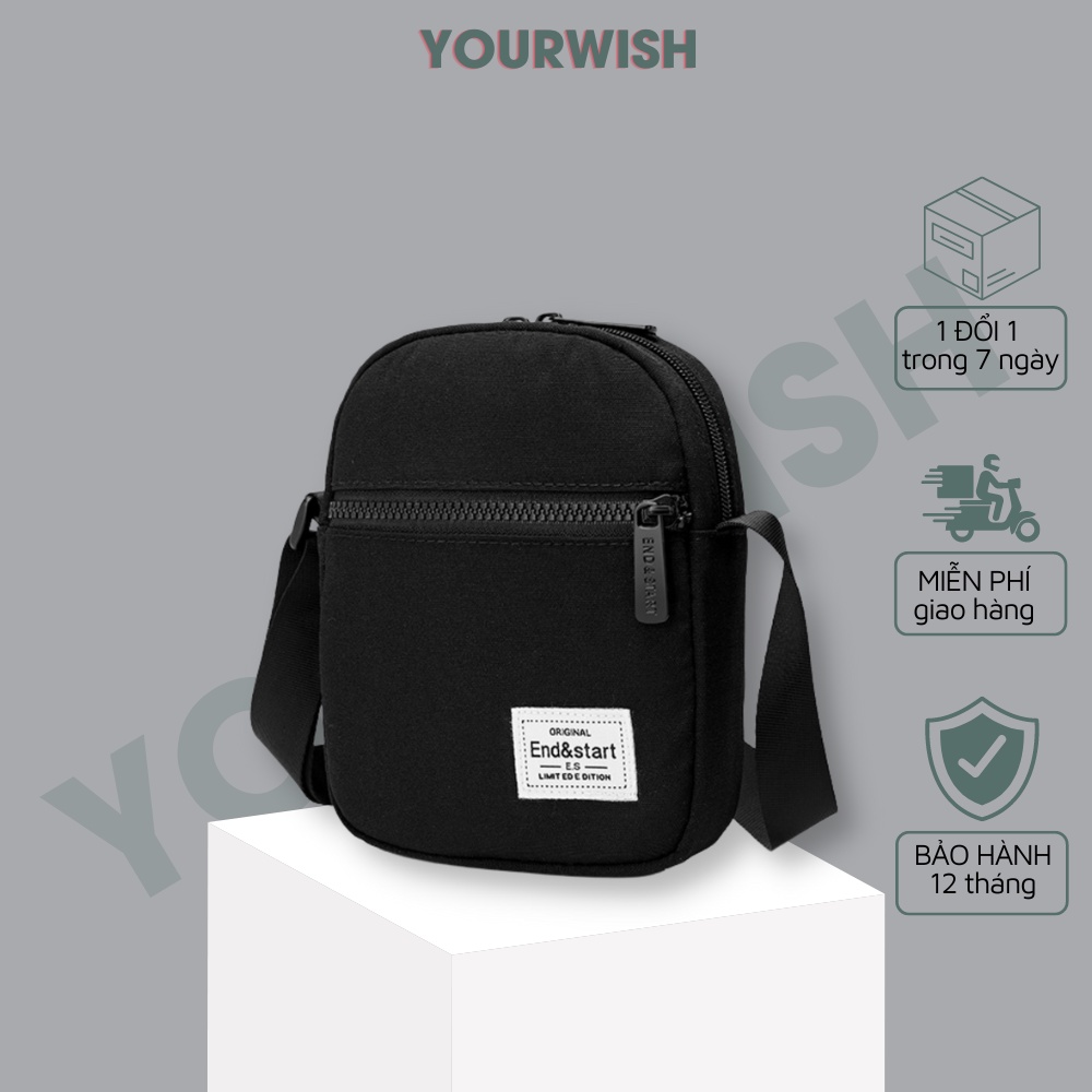 Túi đeo chéo basic messenger mini bag thời trang nam nữ unisex nhật bản TD40