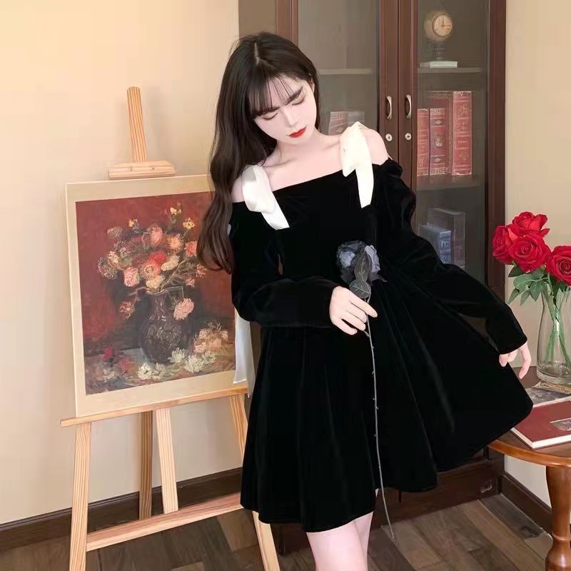 XIYUYI Đầm Chữ a Phong Cách hepburn Pháp Cổ Điển Thời Trang Xuân Thu Cho Nữ