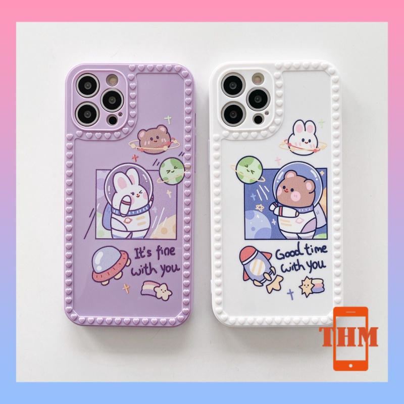 Ốp Điện Thoại Cạnh Vuông In Hình Thỏ Không Gian Cho iphone 6/6plus/6s/6splus/7/7plus/8/8plus/x/xr/xs/11/12/13/pro/max/plus/promax-992