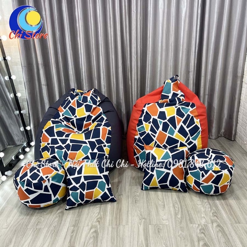 Đôn Lười Hạt Xốp 𝐒𝐈𝐙𝐄 𝐋𝐎̛́𝐍 Vải Kaki Cho Người Lớn, Bà Bầu, Ghế Tựa Lưng Hạt Xốp Ngồi Quán Cafe
