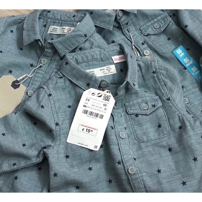 Áo sơmi hoạ tiết sao Zara dư xịn cho bé trai