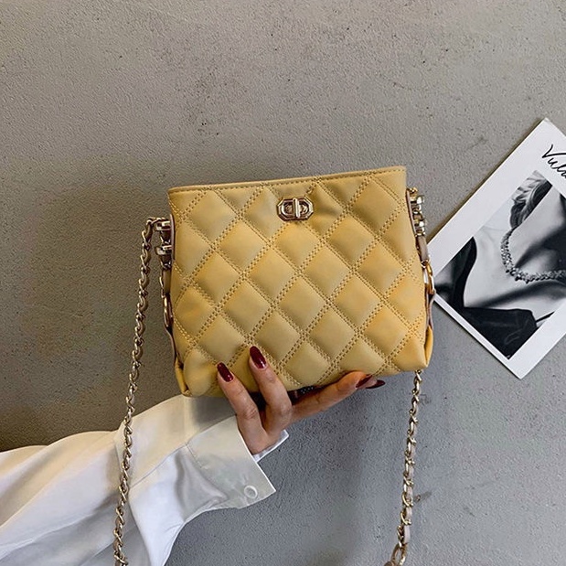 Túi trần trám thời trang bucket túi xách nữ công sở túi đeo chéo nữ dây xích