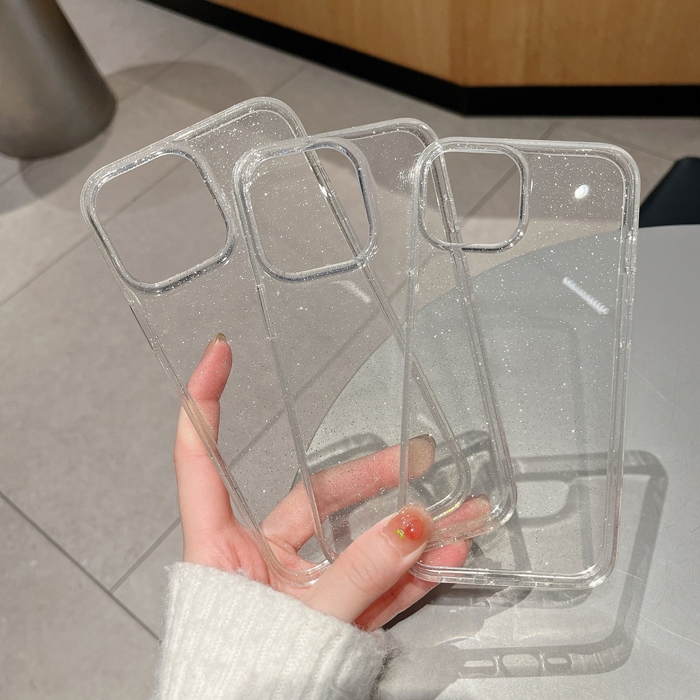 Ốp Điện Thoại Acrylic Trong Suốt Chống Sốc Lấp Lánh Sang Trọng Cho iPhone 11 12 13 14 Pro max 14 plus X XR XS max