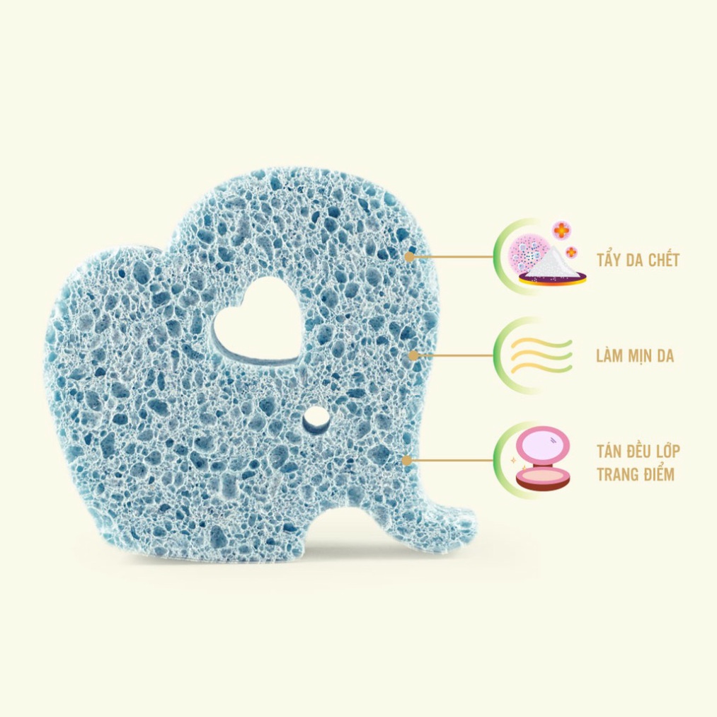 Miếng Tắm Bọt Biển Từ Cenlulose Tự Nhiên An Toàn Cho Bé Mamamy