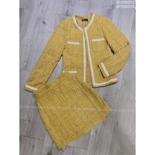 Áo dạ tweed viền trắng