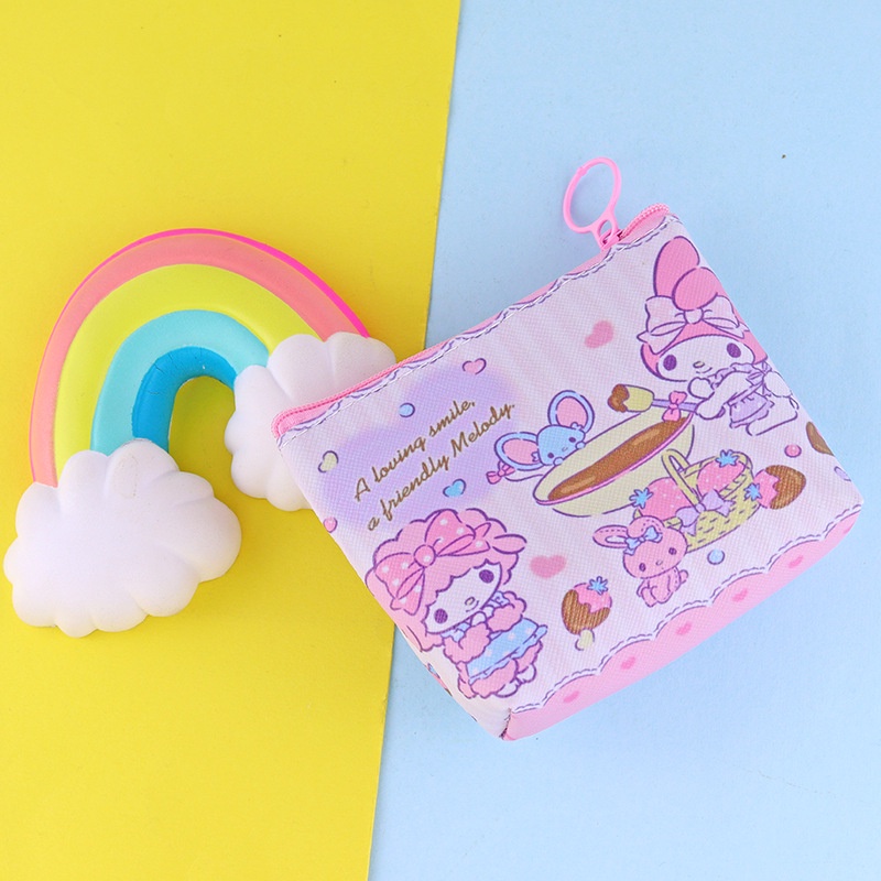 Sanrio mymelody Kuromi Cinnamoroll Pompom Purin Ví Ngắn Đơn Giản Cá Tính Thời Trang