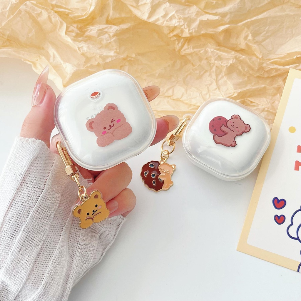 Vỏ Bảo Vệ Hộp Sạc Tai Nghe Bluetooth Galaxy Buds 2 / / Pro / Live / 2Pro Bằng PC Silicon Tpu Trong Suốt Hình Gấu Shiba Inu Dễ Thương