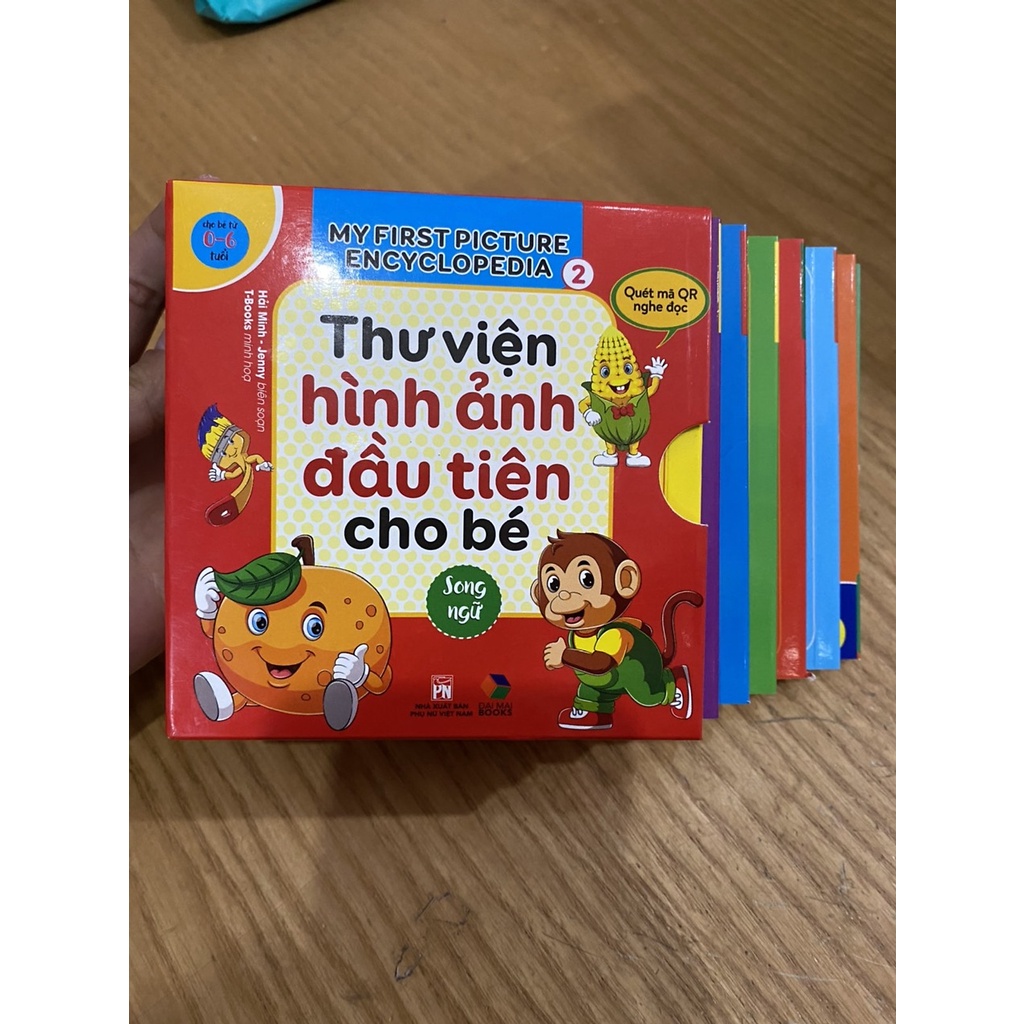 Sách - Combo Hộp 8 Cuốn ,Thư Viện Hình Ảnh Đầu Tiên Cho Bé ( Song Ngữ ) Tập 2 + Mã QR Nghe Đọc