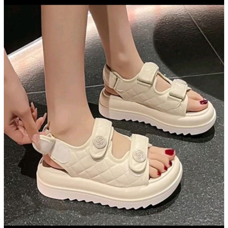Dép sandal nữ đế bánh mì, dép xăng đan quai hậu đi học , đi chơi BM01