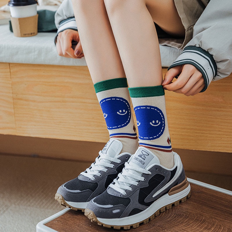 Đôi vớ WAFNHA D723 vải cotton ngắn thoải mái thời trang cho nam nữ