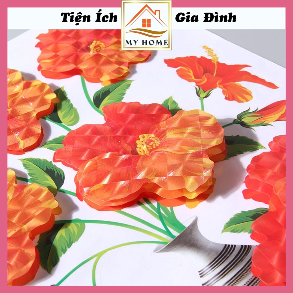 Tranh hoa 3D dán tường, tranh hoa nổi dán tường trang trí nhà cửa, decor phòng