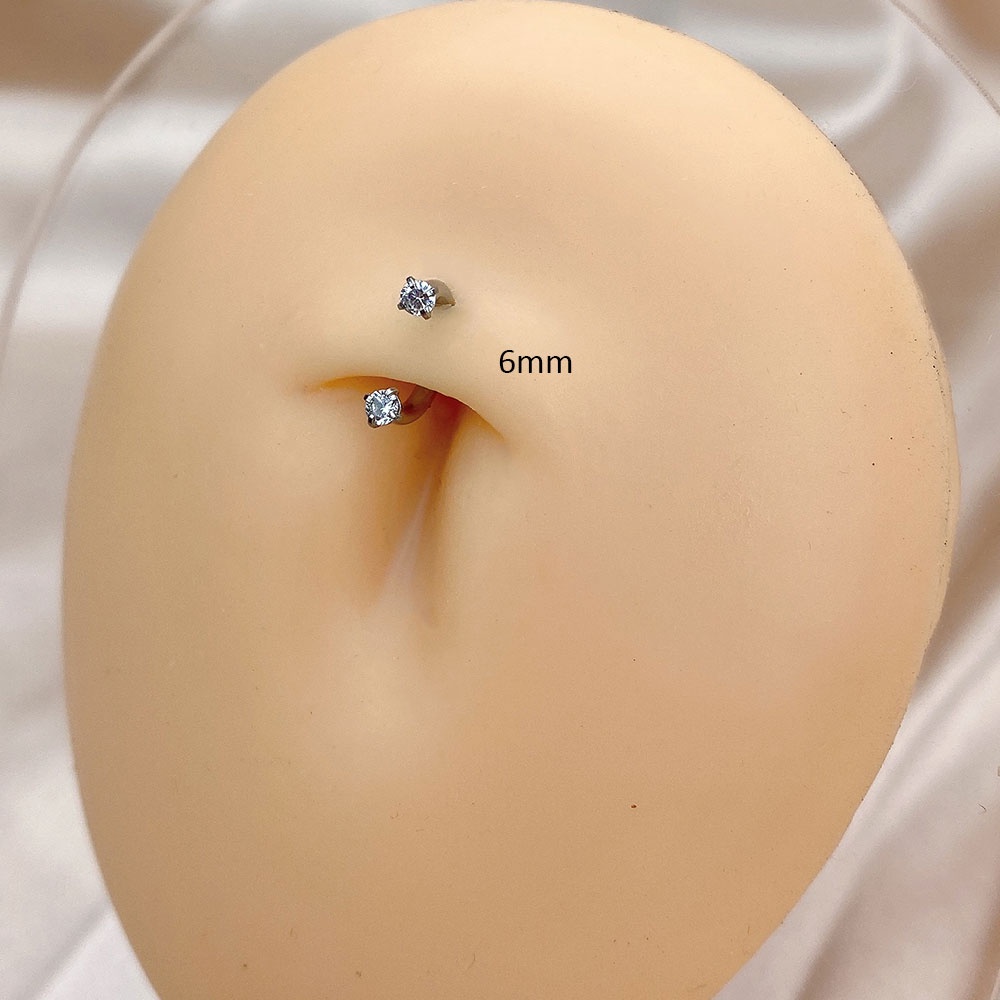 Khuyên Mũi / Khuyên Tai / Mũi Hình Chữ U Bằng Thép Không Gỉ Đính Đá Thời Trang