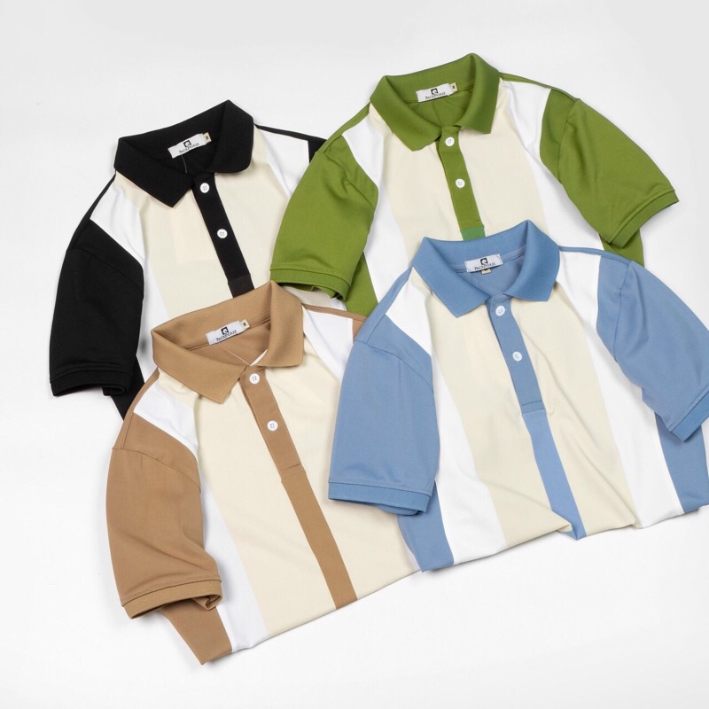 Áo Thun Nam Polo Pack Man Phối Sọc Sang Trọng ASTD162