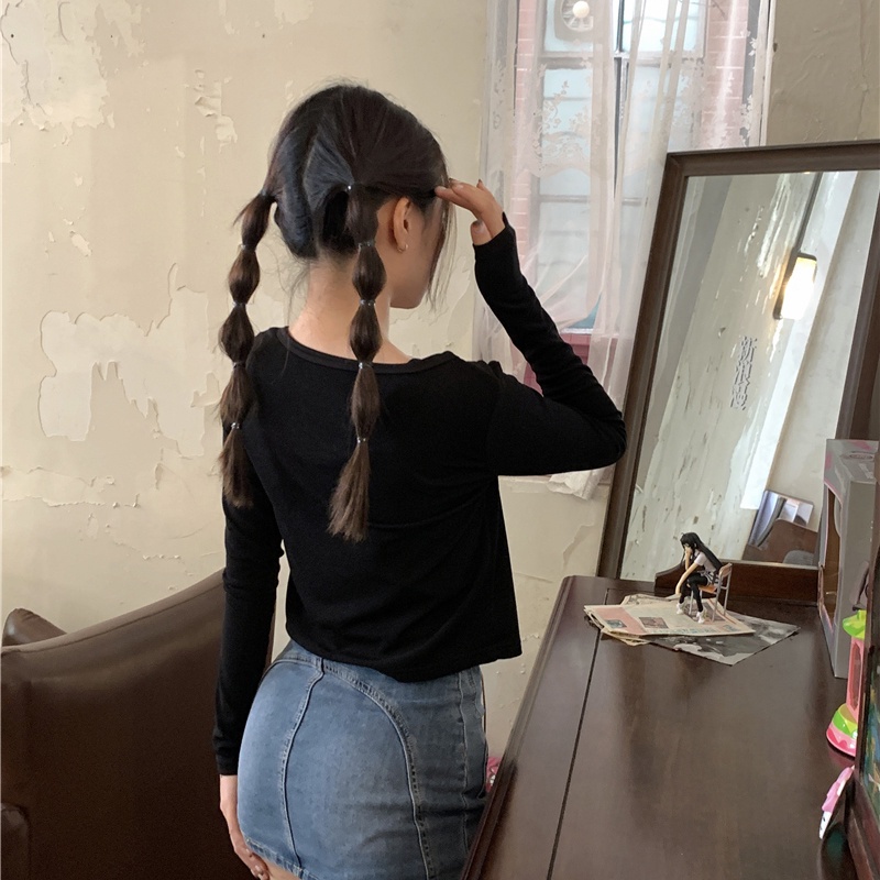 IELGY    Bộ Áo cardigan Dài Tay Ôm Dáng + Quần Yếm Xinh Xắn Theo Phong Cách Hàn Quốc Dành Cho Nữ