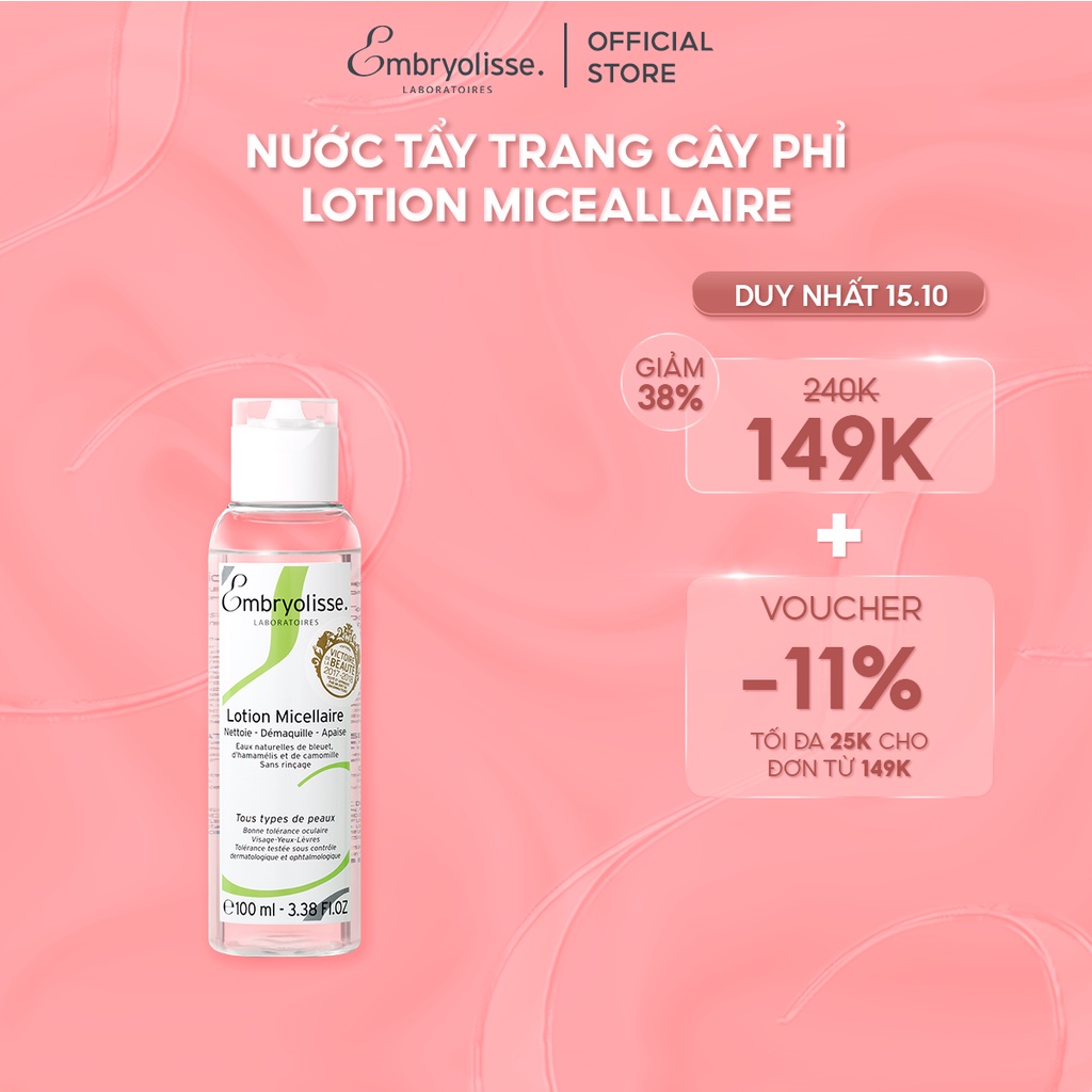 Nước Tẩy Trang Cây Phỉ Embryolisse Micellaire Lotion 100ml