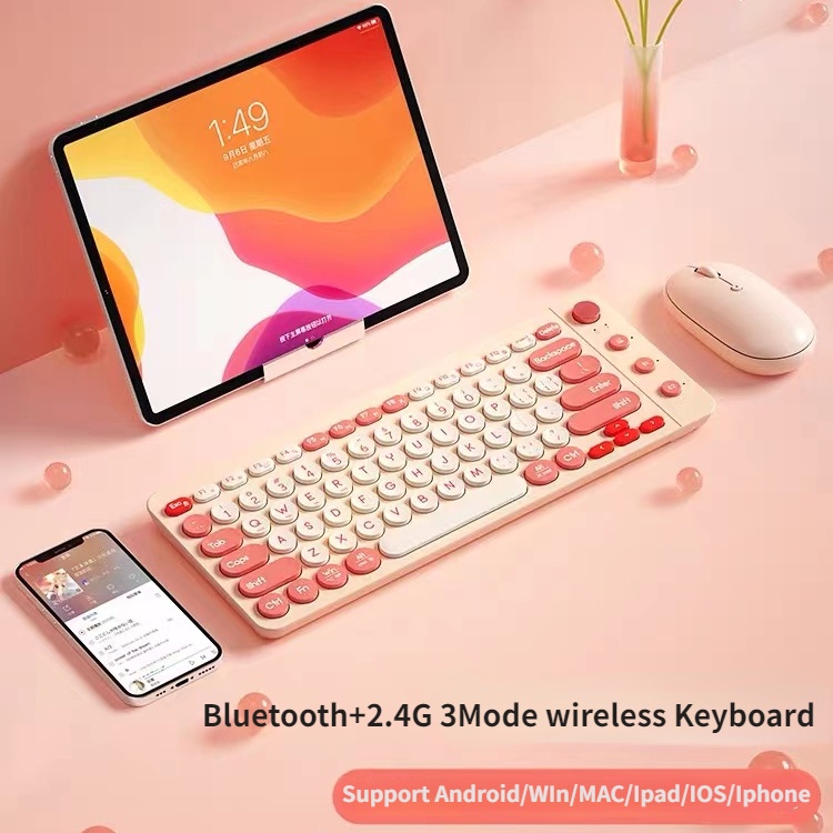 Bộ Bàn Phím Và Chuột Không Dây Loại c k630d Nhiều Màu Sắc Có Thể Sạc Lại Tiện Dụng Cho laptop / Máy Tính Bảng