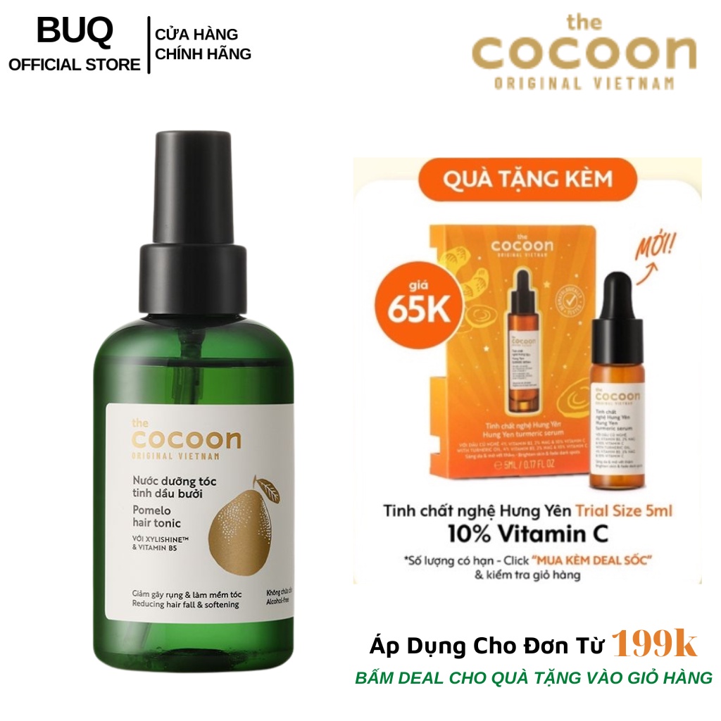 Nước Dưỡng Tóc Tinh Dầu Bưởi Cocoon Giúp Giảm Gãy Rụng & Làm Mềm Tóc 140ml