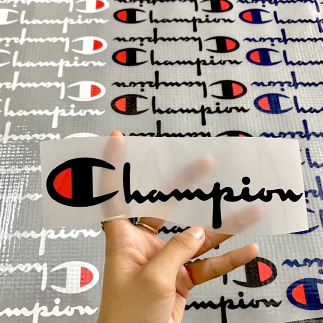 Logo ủi áo chữ Champion 20cm