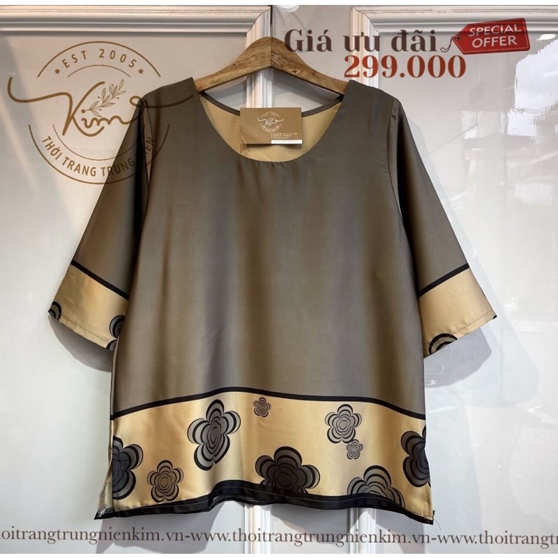 Áo lụa trung niên sang trọng bigsize