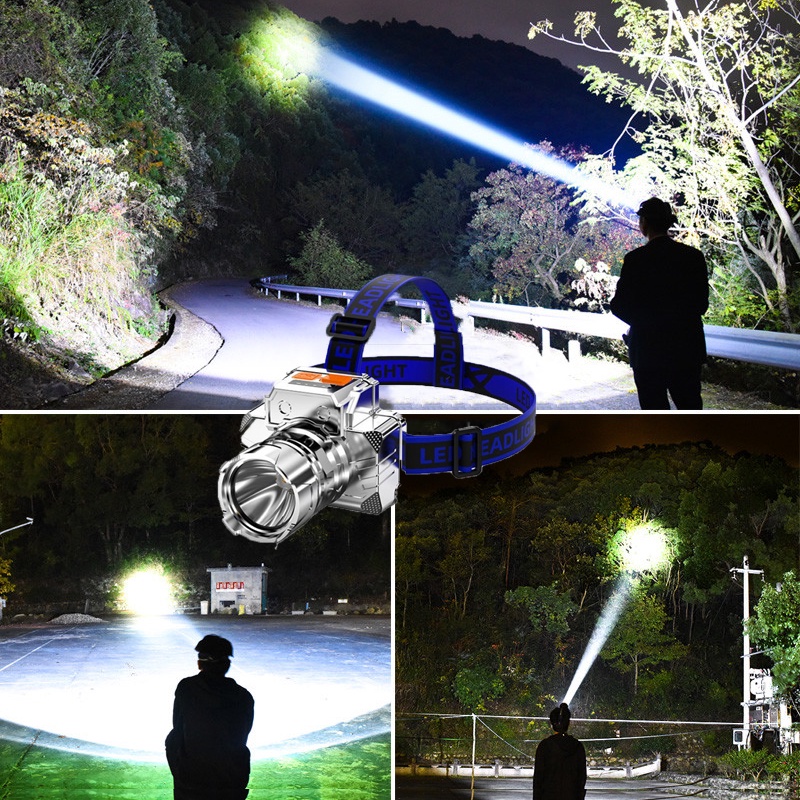 ĐÈN PIN LED ĐỘI ĐẦU KÍN NƯỚC SIÊU SÁNG  Đèn Pha LED Công Suất Cao Chống Thấm Nước Chuyên Dụng Cho Câu Cá