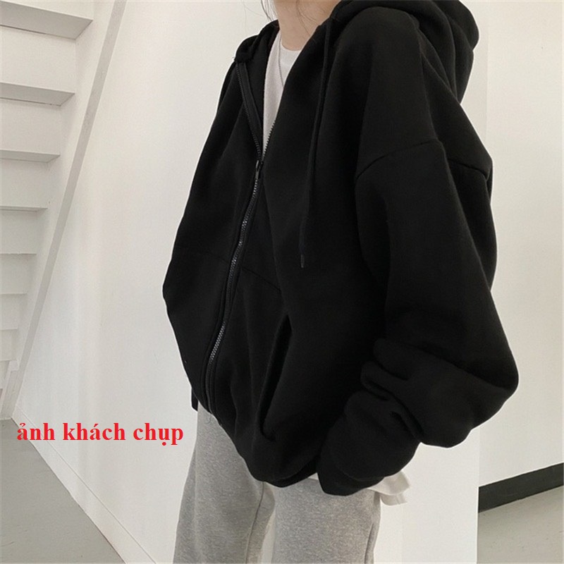 Áo khoác hoodie cardigan form rộng Unisex trơn 3 màu, nỉ - cotton, Thời trang nam nữ Thu - Đông 2022 | BigBuy360 - bigbuy360.vn