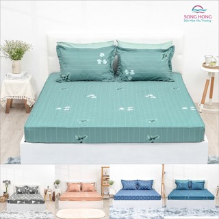 Ga chun không chần / Bộ ga chun 150x190 không chần Sông Hồng chất cotton