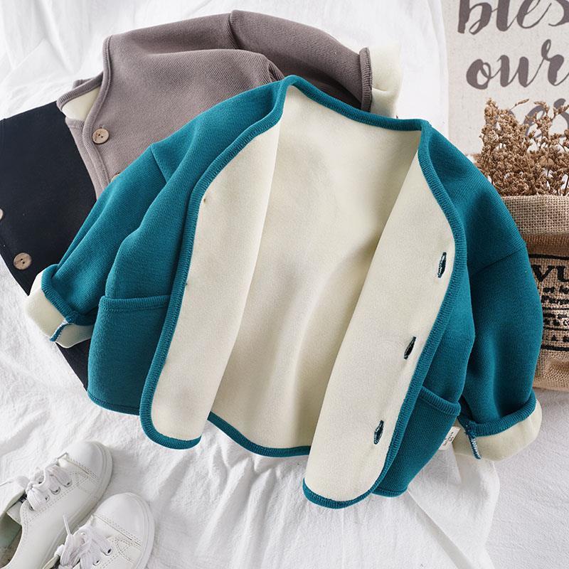 Áo Khoác Cardigan Dài Tay Dáng Rộng Phong Cách Phương Tây Thời Trang Thu Đông Cho Bé Trai Và Gái