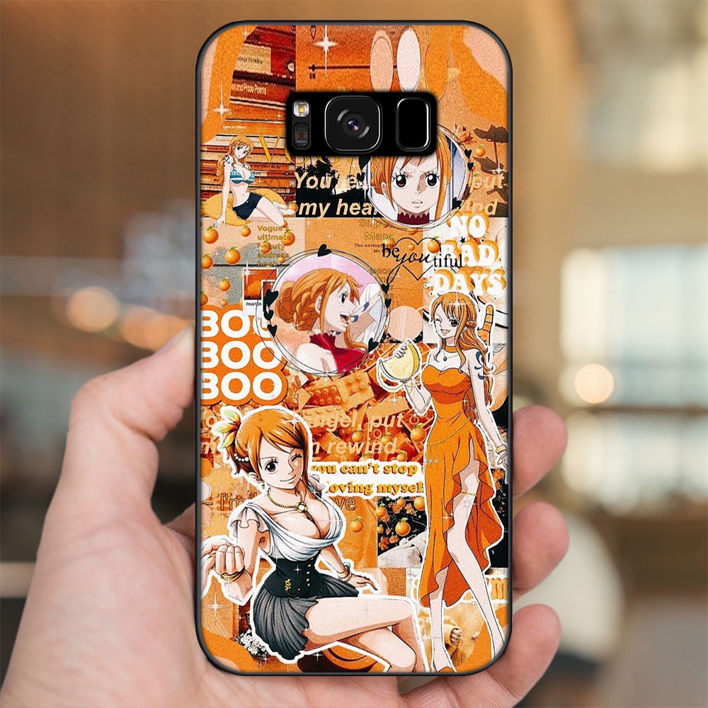 Ốp lưng Samsung S8, S8 Plus viền đen in hình Nami One Piece Đảo Hải Tặc