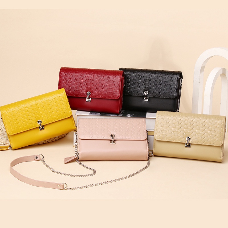 Túi Đeo Chéo Bằng Vải Dệt Có Khóa Họa Tiết Đơn Giản Cho Nữ