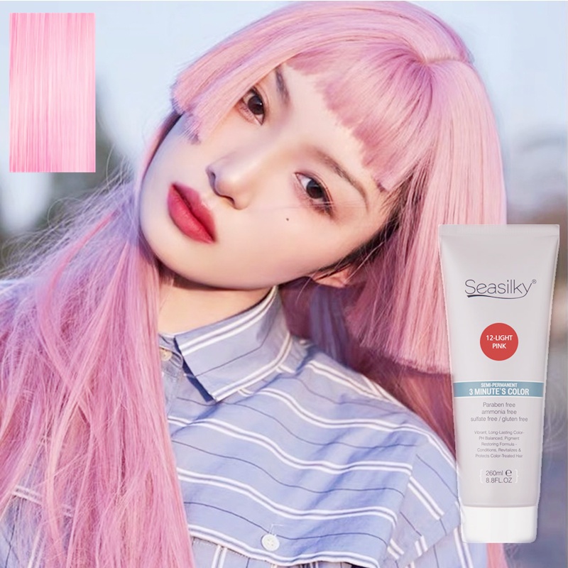 Hấp bổ sung hạt màu Seasilky SEMI-PERMANENT 3 Minute's Hair Color Conditioner 260ml