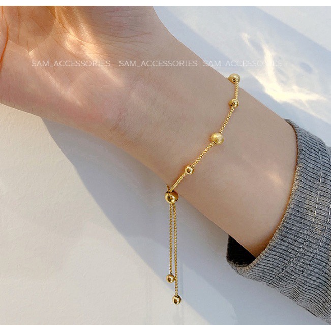 Lắc tay titan bi nhám rút