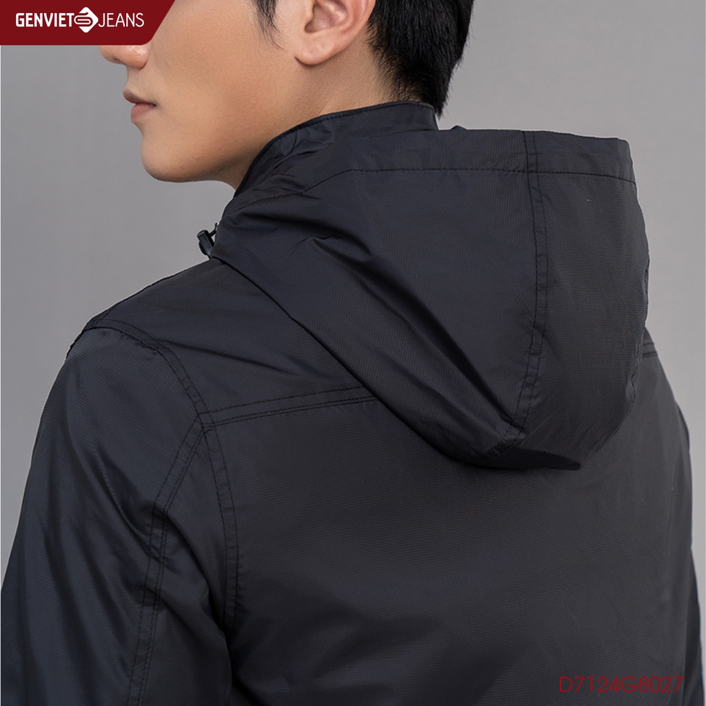 Áo Khoác Gió Nam Genviet 2 Lớp Dày Dặn Cản Gió Cản Nước Tay Bo Có Mũ D7124G8027