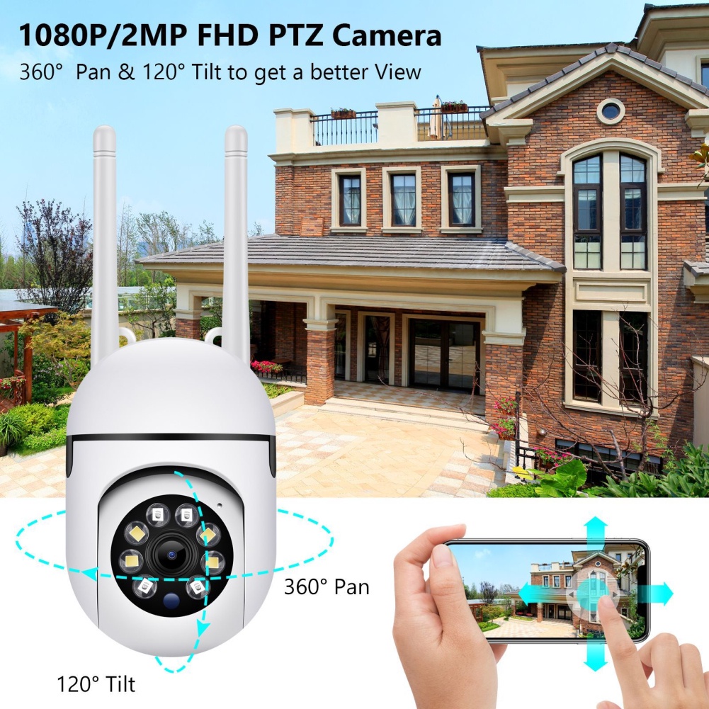 2023 360 ° Camera Không Dây Hồng Ngoại 4 1080p HD Hỗ Trợ Quay Ban Đêm