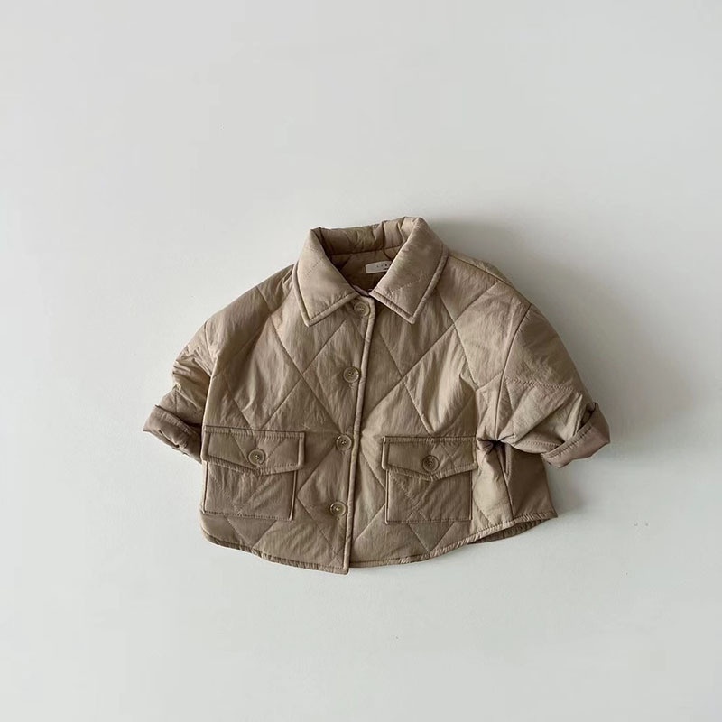 Áo Khoác Cotton Nhẹ Màu Sắc Đơn Giản Phong Cách Hàn Quốc Cho Bé