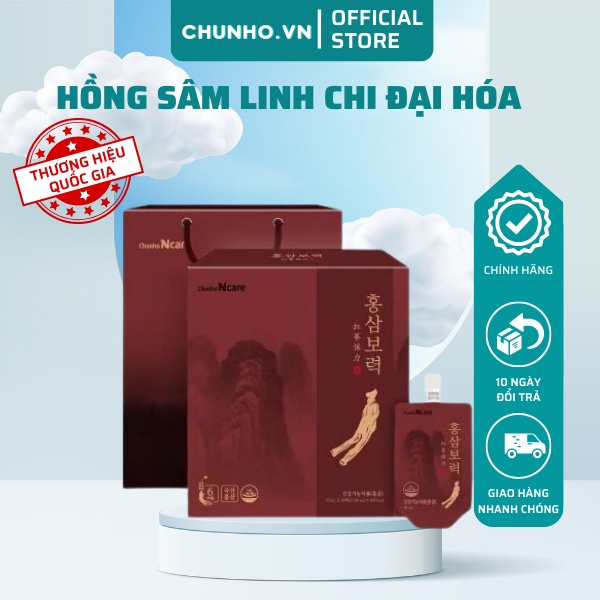 Hồng sâm nấm linh chi đại đóa Chunho Ncare, bồi bổ sức khỏe toàn diện