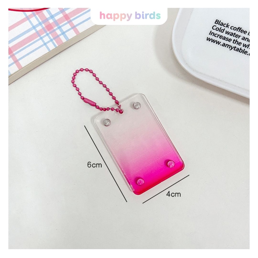 Thẻ đựng ảnh nam châm bao đựng ảnh trong suốt nhựa acrylic kèm móc treo đựng ảnh trang trí hình sticker HappyBirds