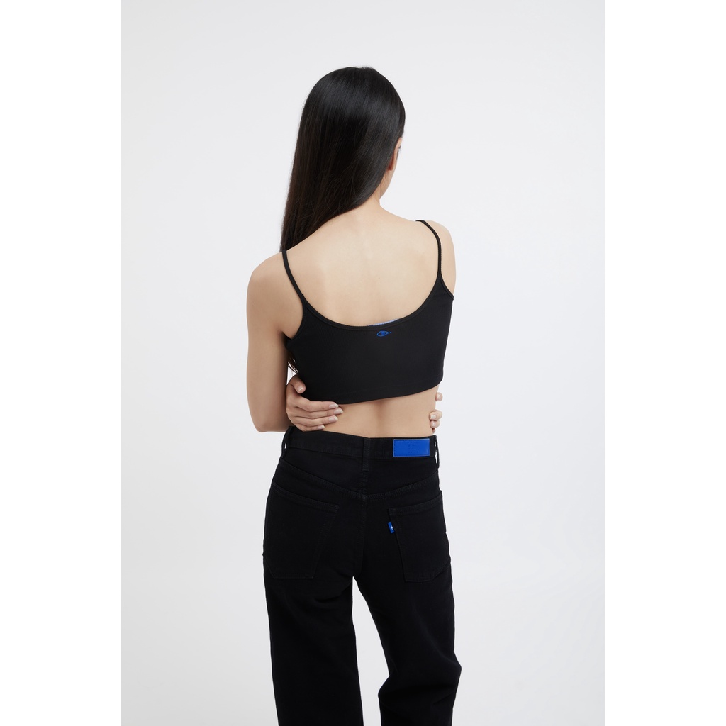 TheBlueTshirt - Áo Hai Dây Nữ Màu Đen - The Eyeconic Rib Bra - Black