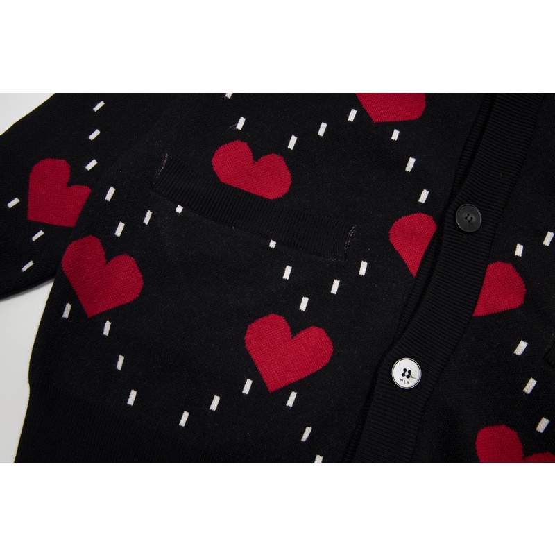 ❤❀  ❤ Mlb Áo Khoác Cardigan Tay Dài Cổ Chữ V Thêu Chữ Thời Trang