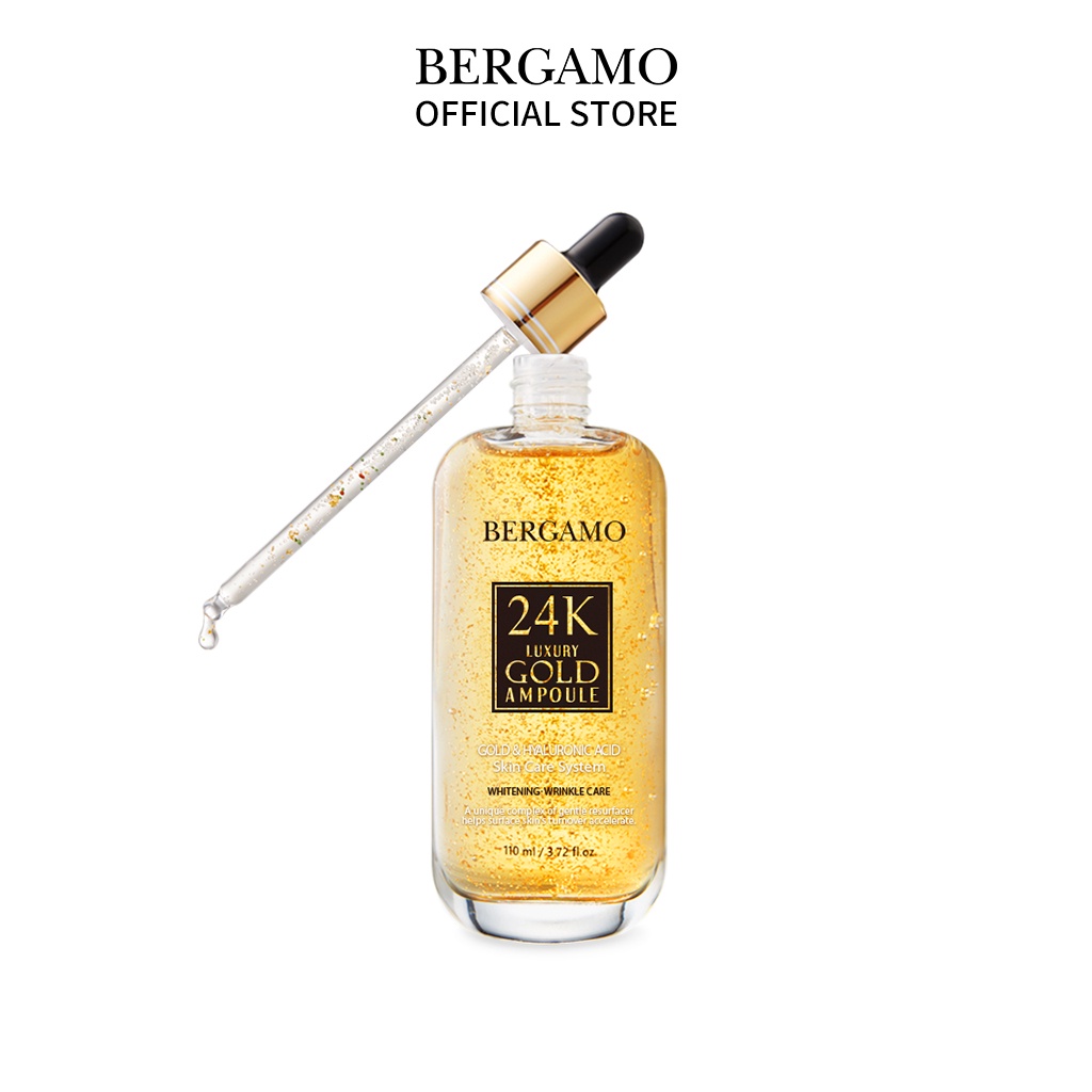 Tinh Chất Vàng 24K BERGAMO Sang Trọng Hỗ Trợ Chăm Sóc Dưỡng Ẩm Cho Da Hiệu Quả 24K Luxury Gold Glow Ampoule110ml